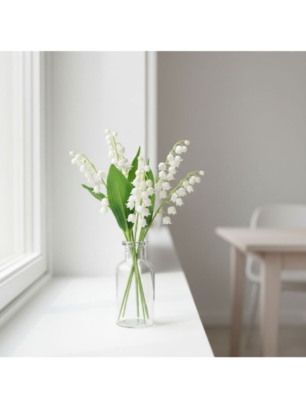 Artificial Lily Of The Valley Flowers 8 Stem Bunch Faux White Floral Bouquet - Picture 7 of 10